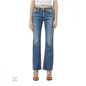 rag & bone high rise bootcut raw hem jeans